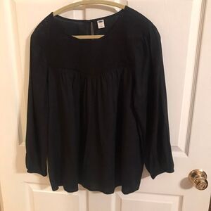 Old Navy Womens‎ Size Large Black Top Blouse Office Boho Bohemian Peasant
